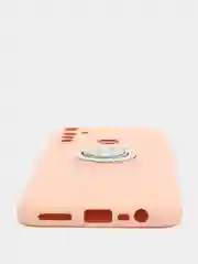 Бежевый чехол Realme C3 / 5 / 6i  Реалми С3 / 5 / 6ай силиконовый с кольцом держателем