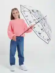 Зонт прозрачный, зонт с рисунком трость
