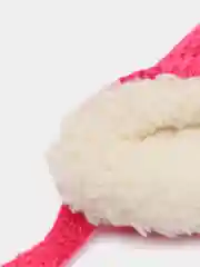 Тёмно-розовый шапка зимняя для девочки / Шапка зимняя / Шапка зимняя с ушками / Шапка зимняя на завязках