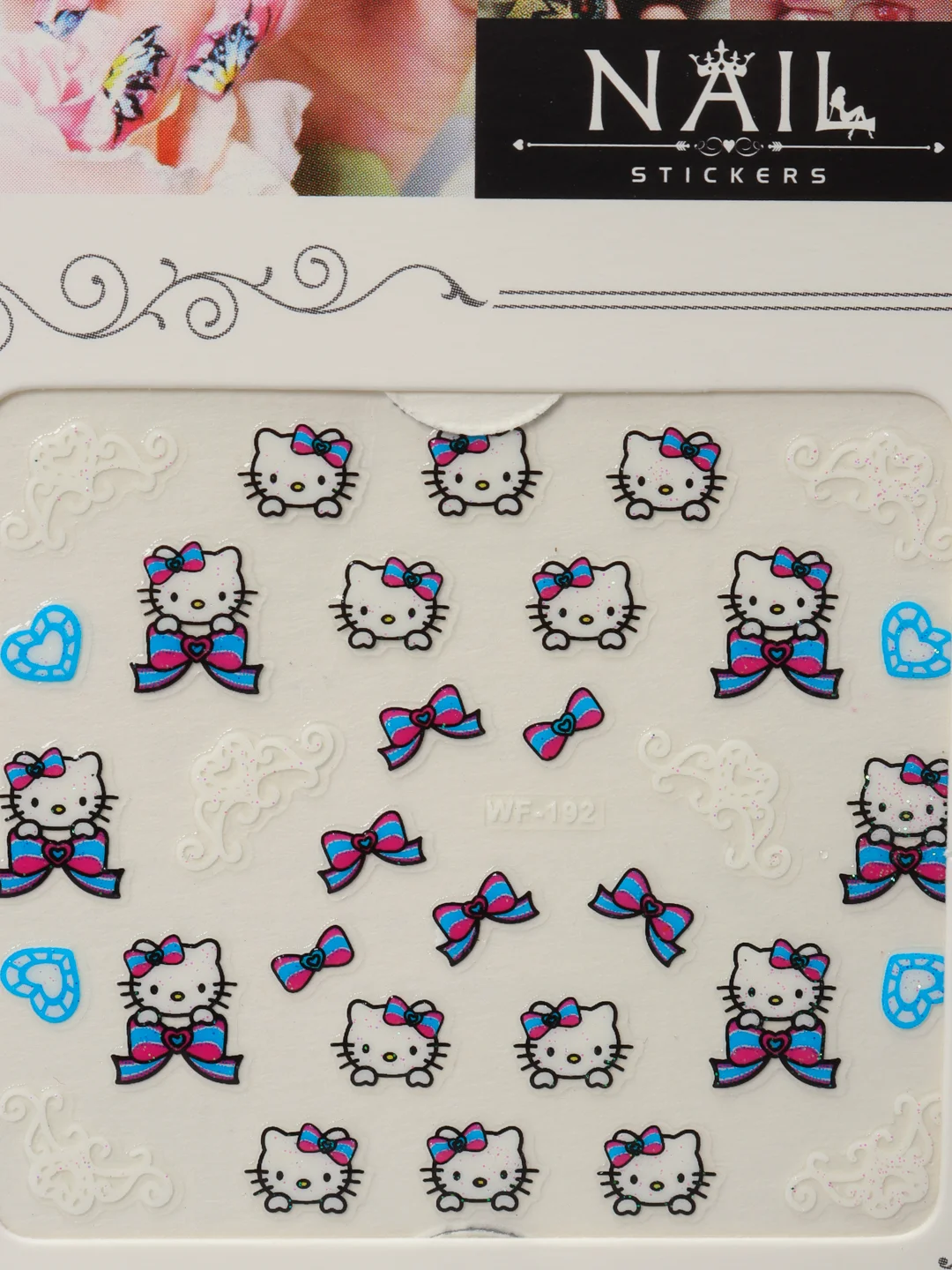 Медный наклейки-слайдеры для дизайна ногтей и маникюра, "Hello kitty"
