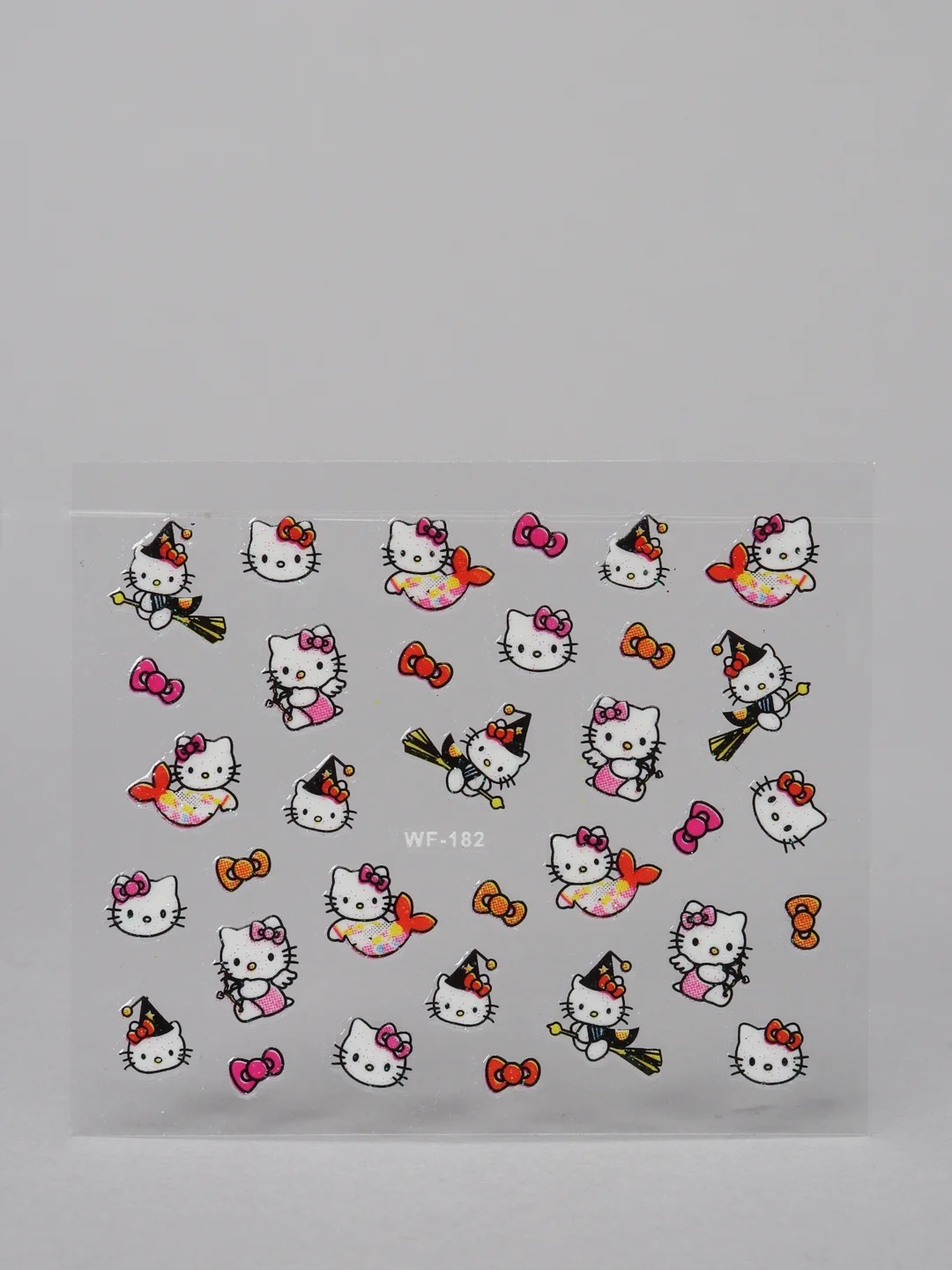 Желтый наклейки-слайдеры для дизайна ногтей и маникюра, "Hello kitty"