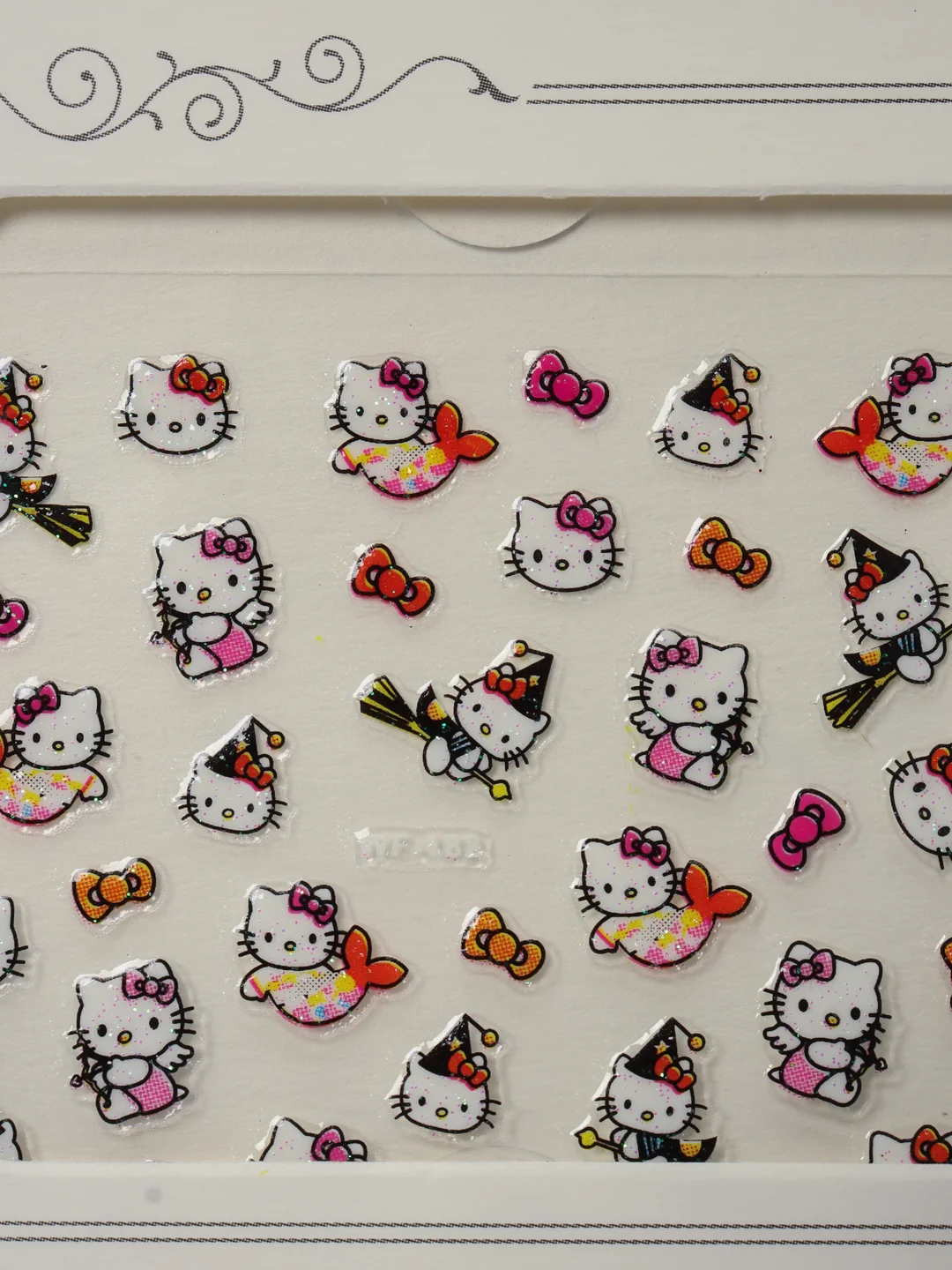 Желтый наклейки-слайдеры для дизайна ногтей и маникюра, "Hello kitty"
