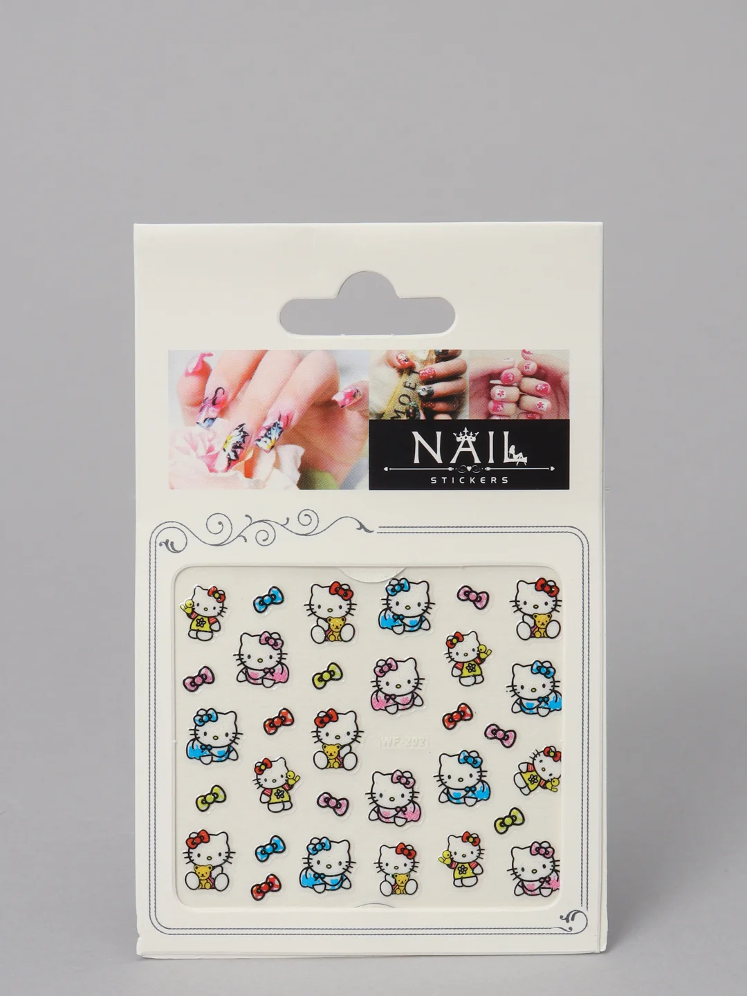 Оливковый наклейки-слайдеры для дизайна ногтей и маникюра, "Hello kitty"