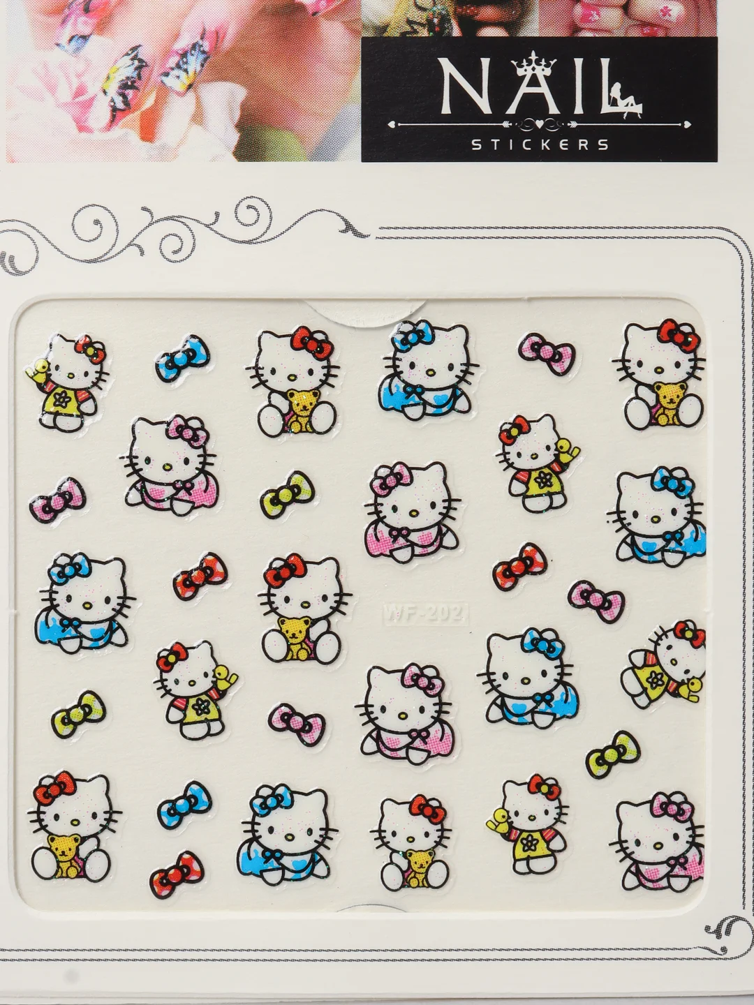 Оливковый наклейки-слайдеры для дизайна ногтей и маникюра, "Hello kitty"