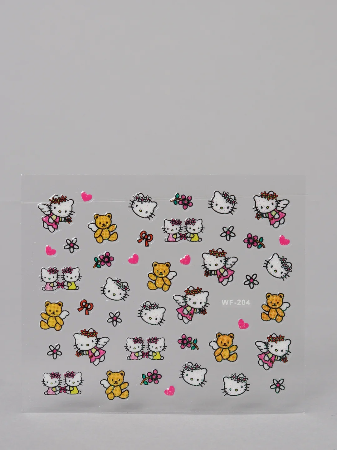 Пудровый наклейки-слайдеры для дизайна ногтей и маникюра, "Hello kitty"