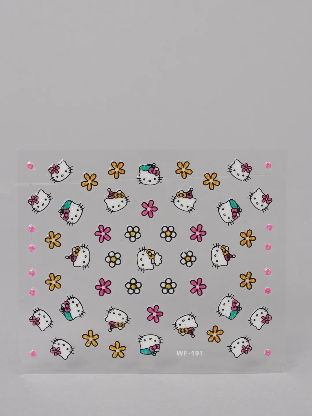 Мятный наклейки-слайдеры для дизайна ногтей и маникюра, "Hello kitty"