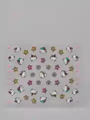 Мятный наклейки-слайдеры для дизайна ногтей и маникюра, "Hello kitty"