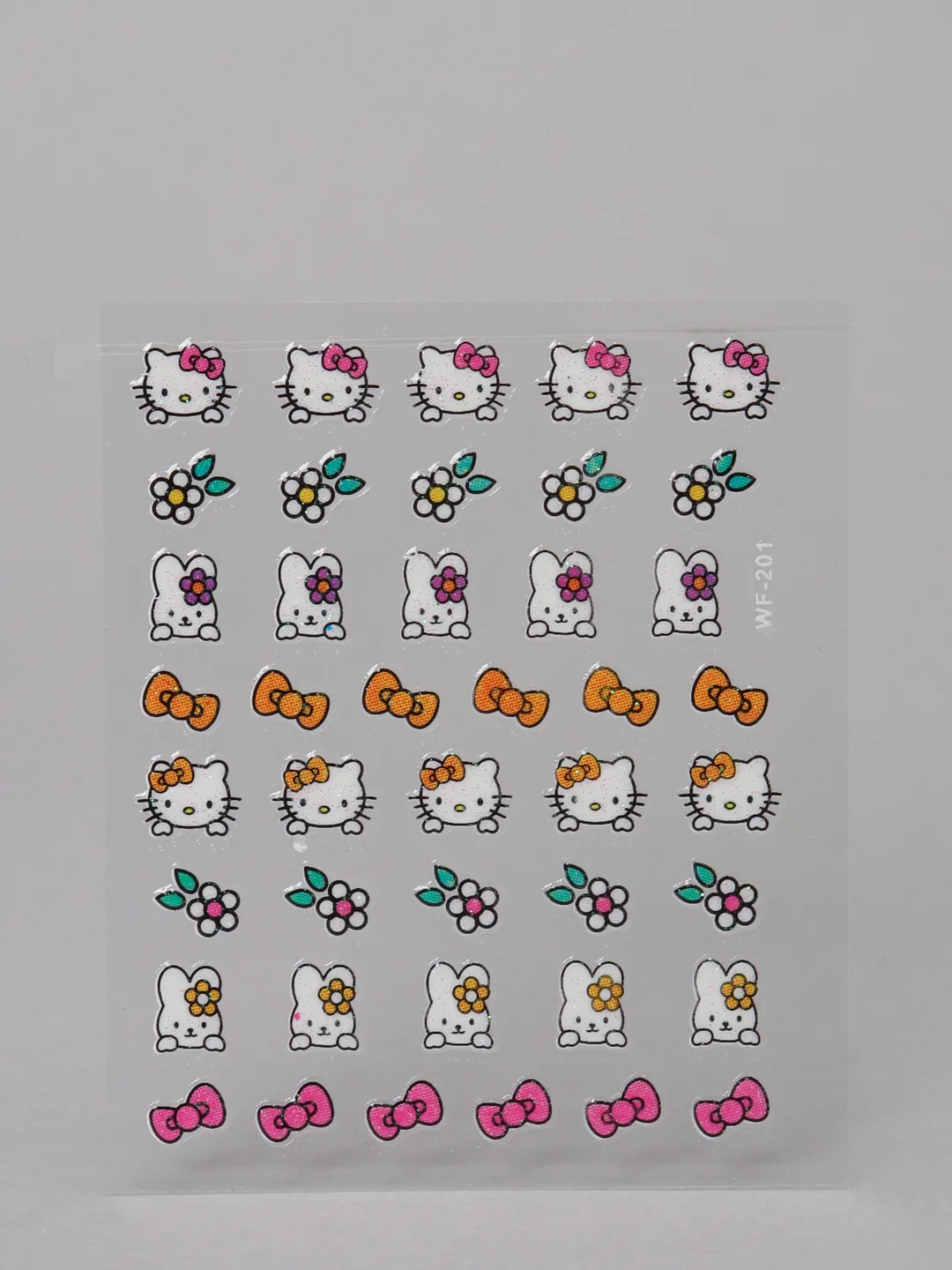 Золотой наклейки-слайдеры для дизайна ногтей и маникюра, "Hello kitty"