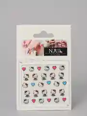Золотой наклейки-слайдеры для дизайна ногтей и маникюра, "Hello kitty"