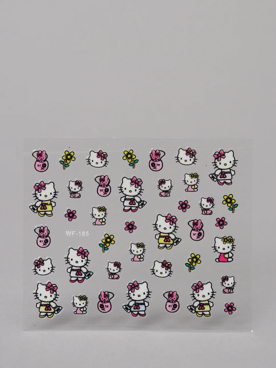 Зеленый наклейки-слайдеры для дизайна ногтей и маникюра, "Hello kitty"