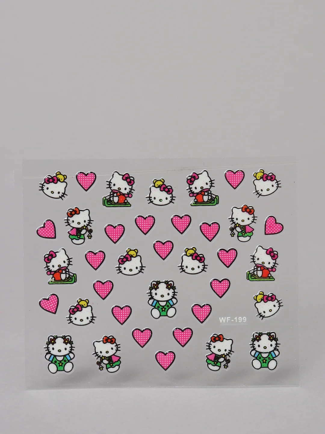 Прозрачный наклейки-слайдеры для дизайна ногтей и маникюра, "Hello kitty"