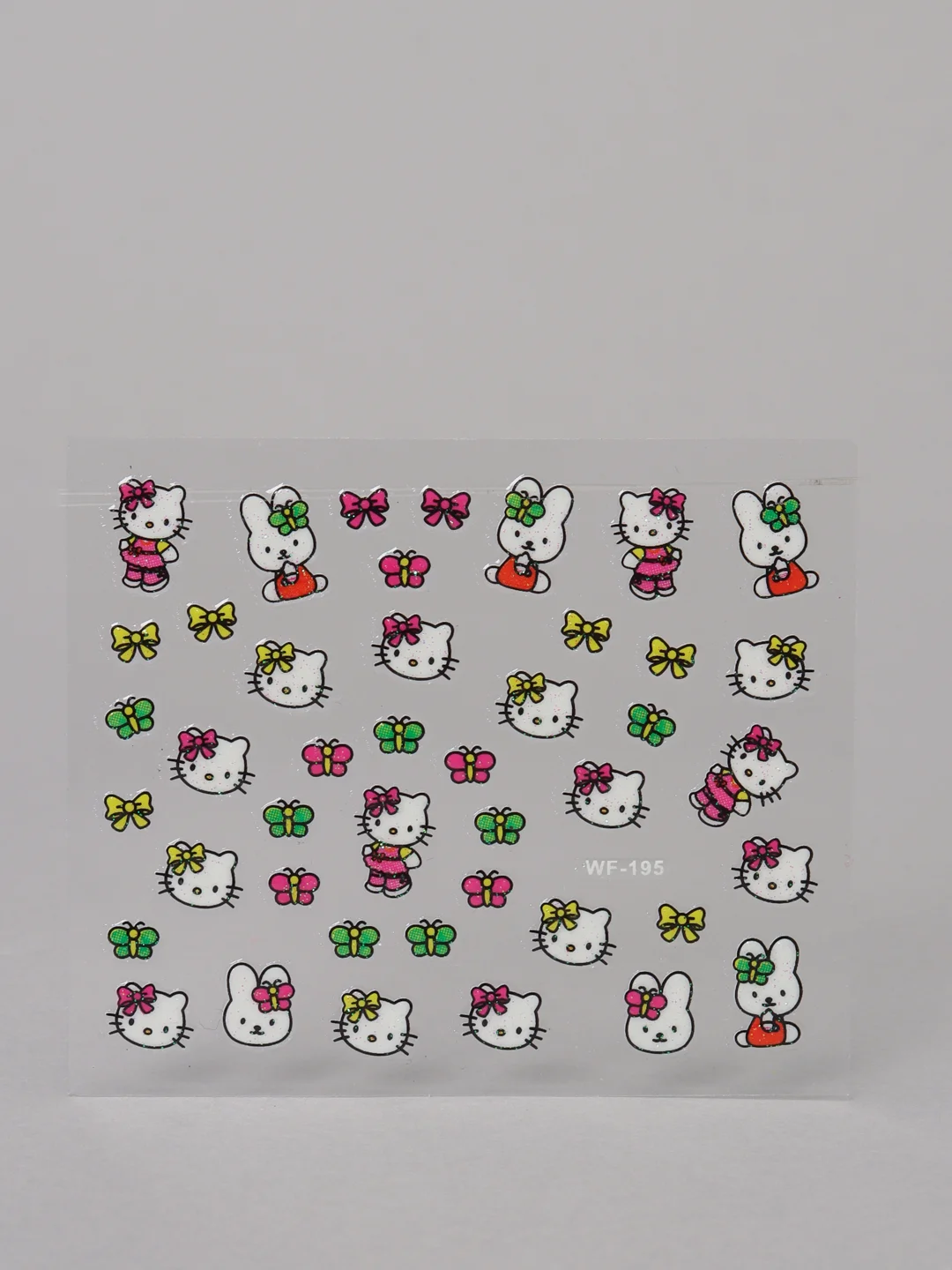 Лазурный наклейки-слайдеры для дизайна ногтей и маникюра, "Hello kitty"