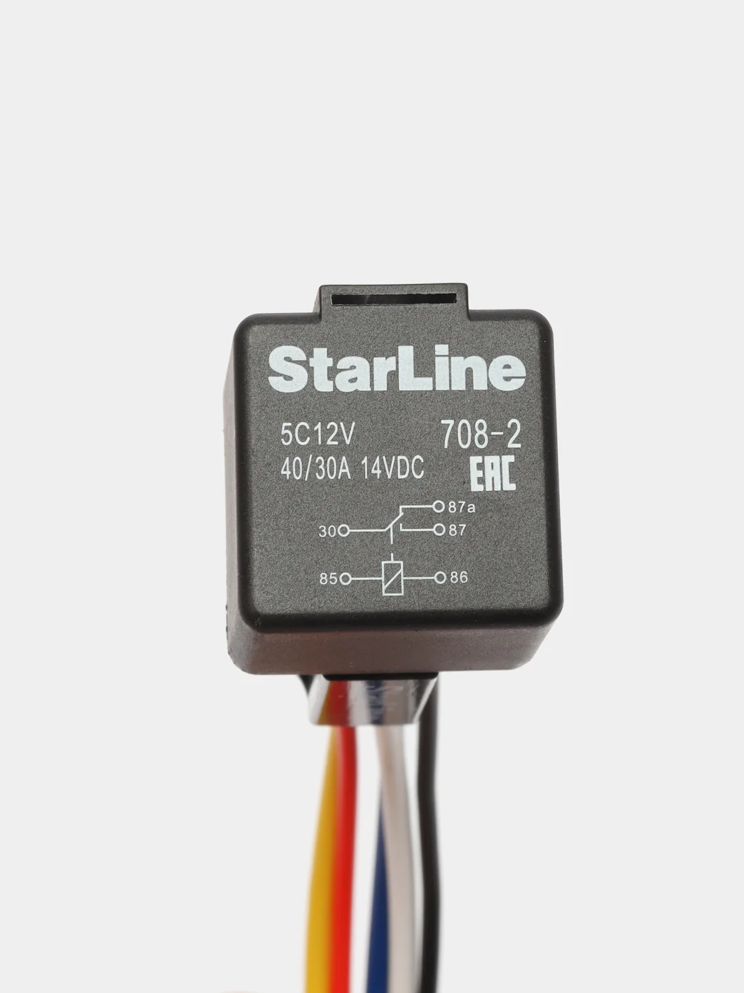 Реле с колодкой, пятиконтактное Starline 5С12V, 40/30А, 12 вольт