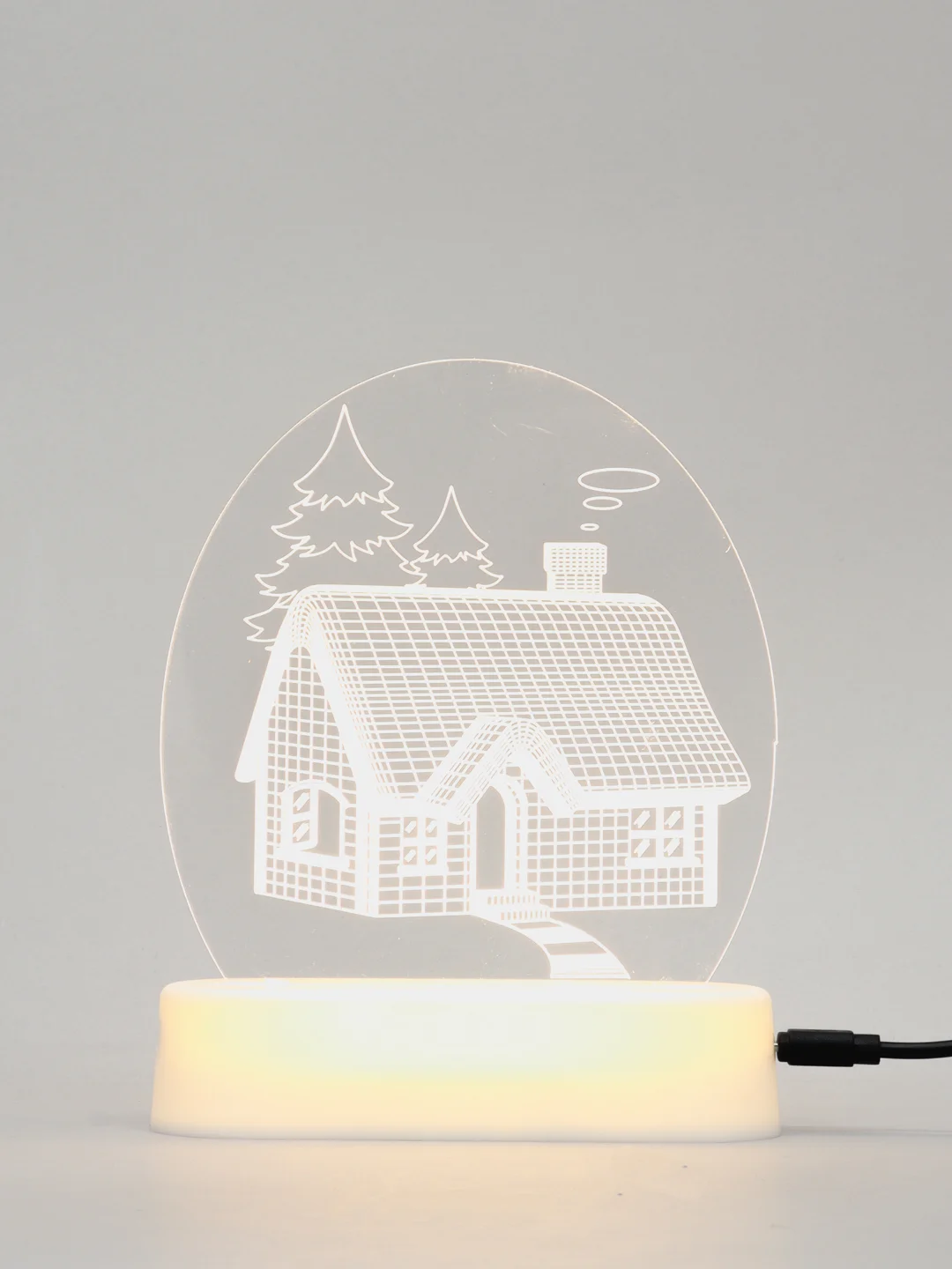 Аметистовый ночник, новогодний светильник светодиодный 3D, LED, от батареек или USB. 3D лампа. Ночник
