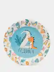 Голубой бумажные тарелки детские, наборы по 6 штук