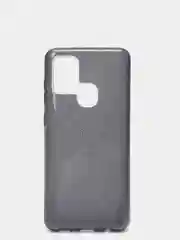 Черный чехол силиконовый с блестками для Samsung Galaxy A21S Противоударный чехол