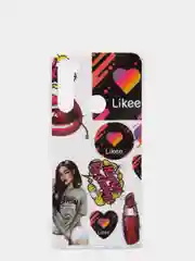 Багровый чехол Xiaomi Redmi Note 8 / Redmi Note 8 2021 силиконовый с рисунком