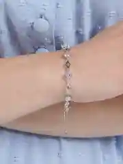 Серебряный браслет серебряный женский, с полудрагоценными камнями