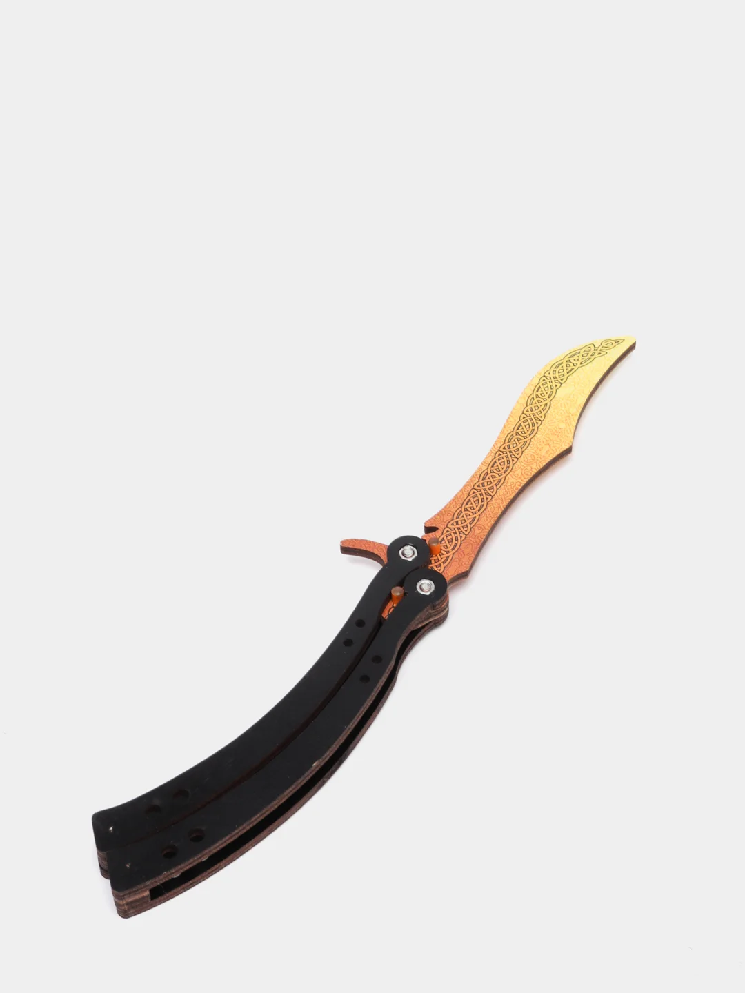 Золотой нож деревянный бабочка 1.5 кс го / cs go