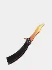 Золотой нож деревянный бабочка 1.5 кс го / cs go