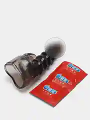 Угольный насадка на вибратор, стимулирующая, с рельефом