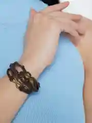 Шоколадный кожаный браслет "Маска"
