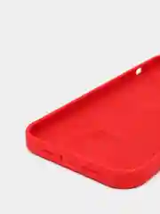 Красный чехол для iPhone 12 Pro Max 6.7" Silicone Case закрытый низ с логотипом