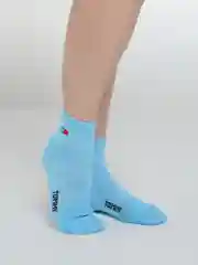 Голубой носки женские укороченные, из хлопка