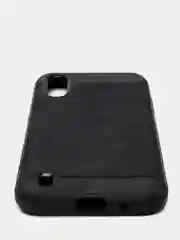 Черный чехол Samsung A01 со вставками под карбон