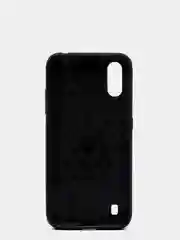 Черный чехол Samsung A01 со вставками под карбон