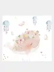 Наклейка интерьерная декоративная на стену "Розовый кит"
