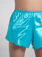 Бирюзовый пижама женская, шелковая