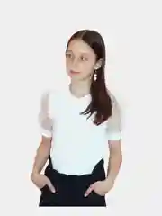 Джемпер белый для девочки в школу "Лапша"