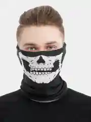 Белый балаклава тактическая от ветра и пыли "Череп"