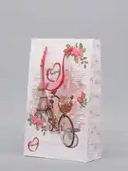 Белый пакет ламинированный подарочный с принтом / бумажный / 7 видов