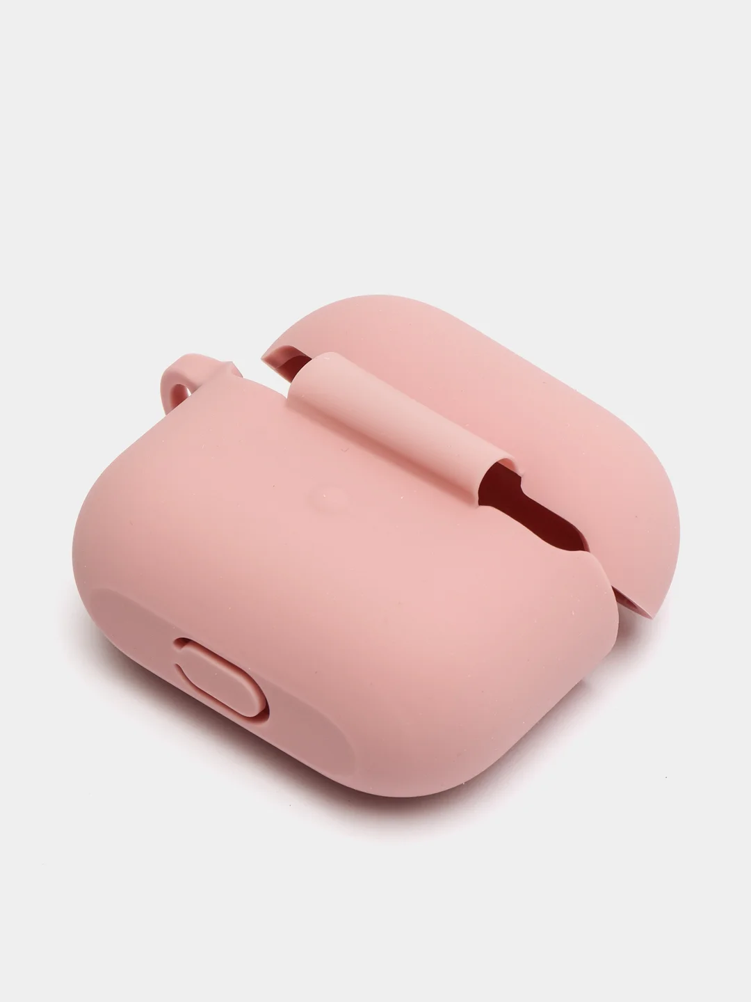 Пастельно-коралловый чехол для наушников AirPods 3 силиконовый с карабином и защитой разъема