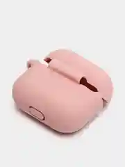 Пастельно-коралловый чехол для наушников AirPods 3 силиконовый с карабином и защитой разъема