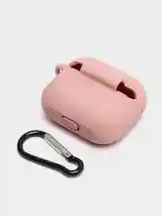 Пастельно-коралловый чехол для наушников AirPods 3 силиконовый с карабином и защитой разъема