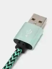 Зеленый кабель USB - microUsb для Зарядки и Передачи данных