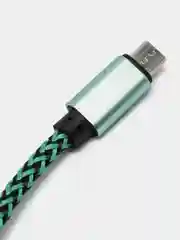 Зеленый кабель USB - microUsb для Зарядки и Передачи данных