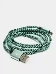 Зеленый кабель USB - microUsb для Зарядки и Передачи данных
