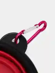 Розовый силиконовая складная миска с карабином для животных, кошек и собак диаметр 13 cм, 350мл
