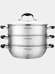 Пароварка Vensal Belle Selection VS1528 двухярусная 12 л (28 см) из нержавеющей стали