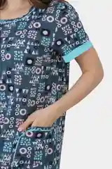 Бирюзовый платье женское из хлопка, туника домашняя