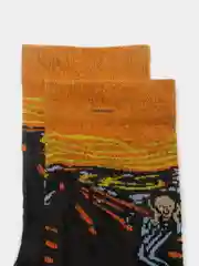 Серый носки высокие с принтом "Great ART"