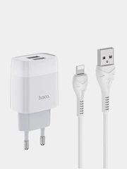 Зарядное устройство HOCO C73A и кабель, 2 USB, 1 м, 2.4 A