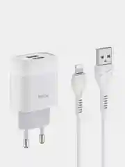 Зарядное устройство HOCO C73A и кабель, 2 USB, 1 м, 2.4 A