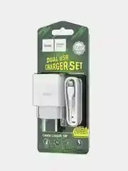 Зарядное устройство HOCO C73A и кабель, 2 USB, 1 м, 2.4 A