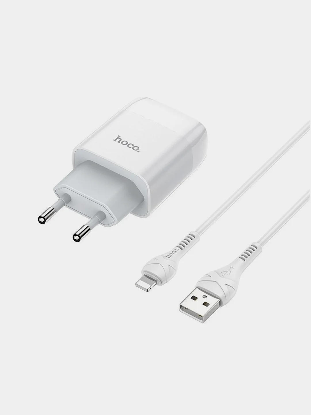 Белый зарядное устройство HOCO C73A и кабель, 2 USB, 1 м, 2.4 A