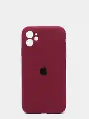 Тёмно-бордовый силиконовый чехол iPhone 11, Silicone Case, с закрытым низом и защитой камеры